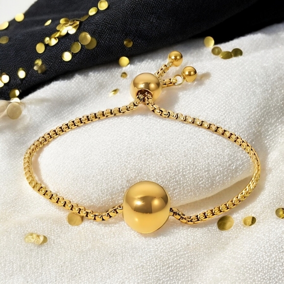 ποΈElegant 18K Gold Plated Beaded Adjustable Bracelet | Minimalist Dainty Chic - Picture 15 of 17